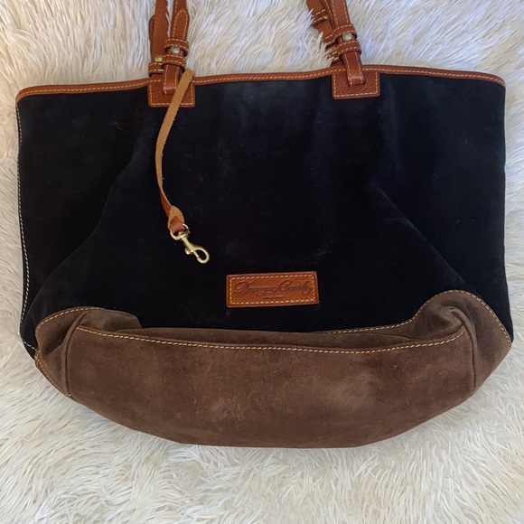Dooney & Bourke medium size tote black brown suede leather # 20 - Picture 2 of 13